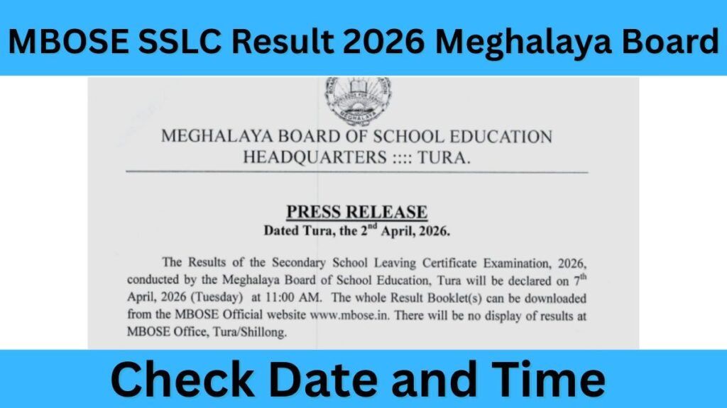Meghalaya Board MBOSE SSLC Result 2026