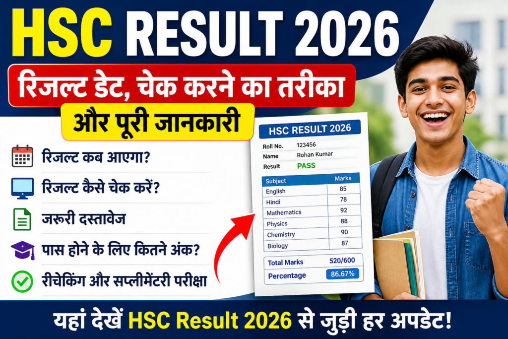 HSC Result 2026: रिजल्ट डेट, चेक करने का तरीका और पूरी जानकारी