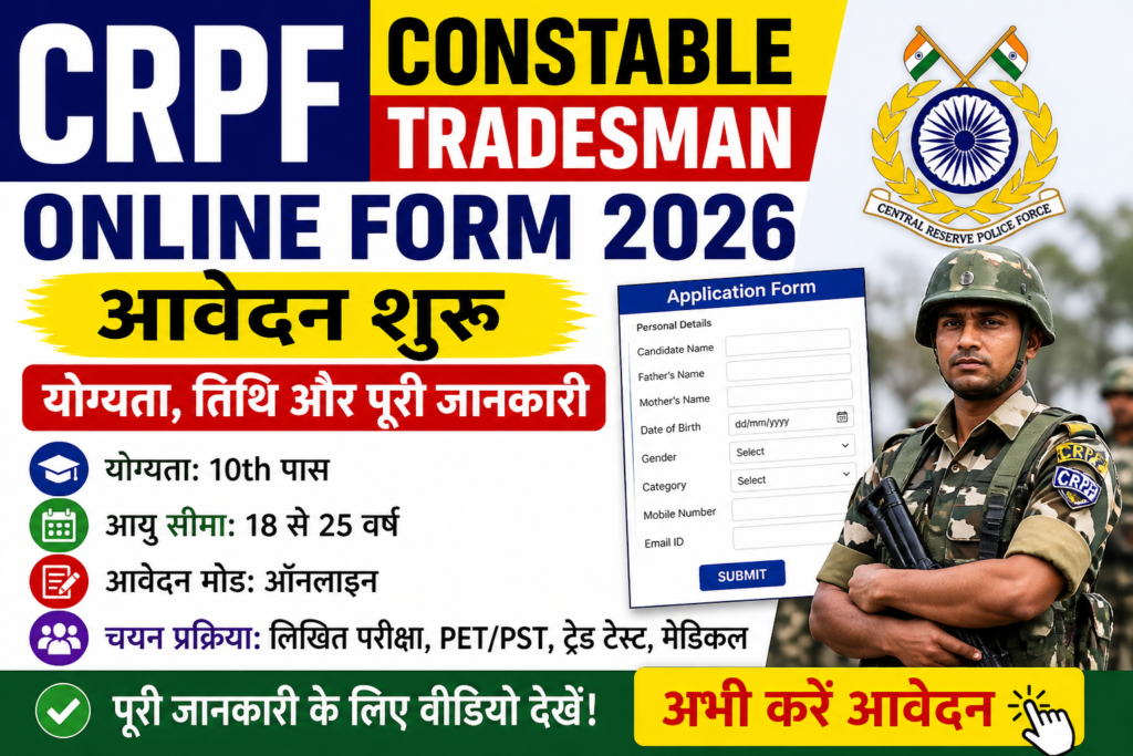CRPF Constable Tradesman Online Form 2026